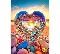 Puzzles For Adults, Jigsaw Puzzles For Adults 120 Pieces Puzzle Home Challenging Educational Games DIY Home Decoration Puzzle Gifts - Beach Love Stones