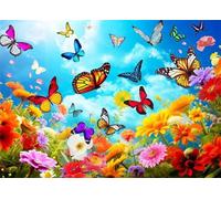 Puzzles For Adults, Jigsaw Puzzles For Adults 1500 Pieces Puzzle Home Challenging Educational Games DIY Home Decoration Puzzle Gifts - Spring Flower Butterfly