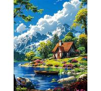 Puzzles for Adults,Jigsaw Puzzles for Adults 1500 Pieces Puzzle Home Challenging Educational Games DIY Home Decoration Puzzle Gifts,Tema:Cabaña de montaña Costera