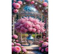 Puzzles for Adults,Jigsaw Puzzles for Adults 1500 Pieces Puzzle Home Challenging Educational Games DIY Home Decoration Puzzle Gifts,Tema:Flores de jardín de Cristal