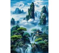 Puzzles for Adults,Jigsaw Puzzles for Adults 1500 Pieces Puzzle Home Challenging Educational Games DIY Home Decoration Puzzle Gifts,Tema:Pabellón de la Montaña Brumosa