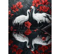 Puzzles For Adults, Jigsaw Puzzles For Adults 1500 Pieces Puzzle Home Challenging Educational Games DIY Home Decoration Puzzle Gifts - Red Flower Crane