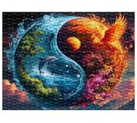 Puzzles for Adults,Jigsaw Puzzles for Adults 1500 Pieces Puzzle Home Challenging Educational Games DIY Home Decoration Puzzle Gifts,Tema:Animales del Paisaje Yin-Yang