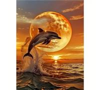 Puzzles for Adults,Jigsaw Puzzles for Adults 1500 Pieces Puzzle Home Challenging Educational Games DIY Home Decoration Puzzle Gifts,Tema:Delfines al Atardecer