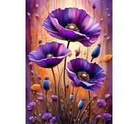Puzzles For Adults, Jigsaw Puzzles For Adults 1500 Pieces Puzzle Home Challenging Educational Games DIY Home Decoration Puzzle Gifts - Purple Poppy