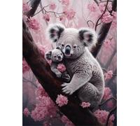 Puzzles for Adults,Jigsaw Puzzles for Adults 1500 Pieces Puzzle Home Challenging Educational Games DIY Home Decoration Puzzle Gifts,Tema:Koala de Paisaje Rosa