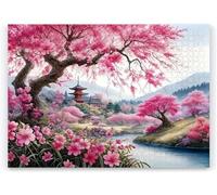 Puzzles for Adults,Jigsaw Puzzles for Adults 1500 Pieces Puzzle Home Challenging Educational Games DIY Home Decoration Puzzle Gifts,Tema:Río con Paisaje Rosa