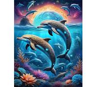 Puzzles For Adults, Jigsaw Puzzles For Adults 200 Pieces Puzzle Home Challenging Educational Games DIY Home Decoration Puzzle Gifts - Animal Dolphins
