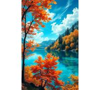Puzzles for Adults,Jigsaw Puzzles for Adults 200 Pieces Puzzle Home Challenging Educational Games DIY Home Decoration Puzzle Gifts,Tema:Lago Autumn Grove