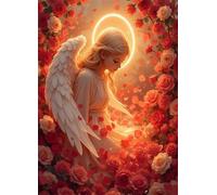 Puzzles for Adults,Jigsaw Puzzles for Adults 200 Pieces Puzzle Home Challenging Educational Games DIY Home Decoration Puzzle Gifts,Tema:Rosas Angel Girl