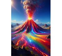 Puzzles For Adults, Jigsaw Puzzles For Adults 2000 Pieces Puzzle Home Challenging Educational Games DIY Home Decoration Puzzle Gifts - Colored Volcano