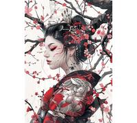 Puzzles For Adults, Jigsaw Puzzles For Adults 2000 Pieces Puzzle Home Challenging Educational Games DIY Home Decoration Puzzle Gifts - Flower Japanese Geisha