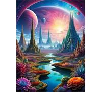 Puzzles For Adults, Jigsaw Puzzles For Adults 2000 Pieces Puzzle Home Challenging Educational Games DIY Home Decoration Puzzle Gifts - Fantasy Landscape