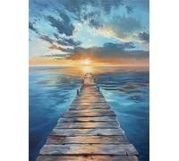 Puzzles For Adults, Jigsaw Puzzles For Adults 2000 Pieces Puzzle Home Challenging Educational Games DIY Home Decoration Puzzle Gifts - Sunset Sea Bridge