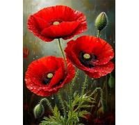 Puzzles For Adults, Jigsaw Puzzles For Adults 2000 Pieces Puzzle Home Challenging Educational Games DIY Home Decoration Puzzle Gifts - Rainy Day Red Poppy