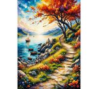 Puzzles For Adults, Jigsaw Puzzles For Adults 2000 Pieces Puzzle Home Challenging Educational Games DIY Home Decoration Puzzle Gifts - Seaside Scenic Road