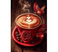 Puzzles For Adults, Jigsaw Puzzles For Adults 2000 Pieces Puzzle Home Challenging Educational Games DIY Home Decoration Puzzle Gifts - Red Cup Coffee