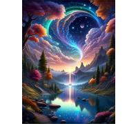 Puzzles For Adults, Jigsaw Puzzles For Adults 2000 Pieces Puzzle Home Challenging Educational Games DIY Home Decoration Puzzle Gifts - Fantasy Starry Sky Lake