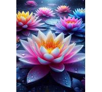 Puzzles For Adults, Jigsaw Puzzles For Adults 2000 Pieces Puzzle Home Challenging Educational Games DIY Home Decoration Puzzle Gifts - Water Droplets Lotus
