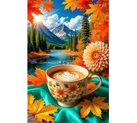 Puzzles for Adults,Jigsaw Puzzles for Adults 30 Pieces Puzzle Home Challenging Educational Games DIY Home Decoration Puzzle Gifts,Tema:Café Sunshine River