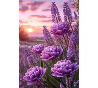 Puzzles for Adults,Jigsaw Puzzles for Adults 30 Pieces Puzzle Home Challenging Educational Games DIY Home Decoration Puzzle Gifts,Tema:Flores de Lavanda Morada