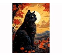 Puzzles For Adults, Jigsaw Puzzles For Adults 300 Pieces Puzzle Home Challenging Educational Games DIY Home Decoration Puzzle Gifts - Autumn Landscape Cat