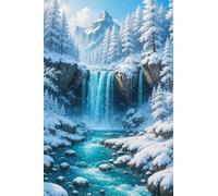 Puzzles for Adults,Jigsaw Puzzles for Adults 3000 Pieces Puzzle Home Challenging Educational Games DIY Home Decoration Puzzle Gifts,Tema:Cascada de Winter Grove