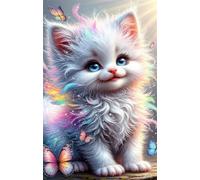 Puzzles for Adults,Jigsaw Puzzles for Adults 3000 Pieces Puzzle Home Challenging Educational Games DIY Home Decoration Puzzle Gifts,Tema:Gato Mariposa