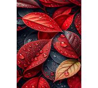 Puzzles for Adults,Jigsaw Puzzles for Adults 3000 Pieces Puzzle Home Challenging Educational Games DIY Home Decoration Puzzle Gifts,Tema:Hojas Rojas