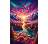 Puzzles for Adults,Jigsaw Puzzles for Adults 3000 Pieces Puzzle Home Challenging Educational Games DIY Home Decoration Puzzle Gifts,Tema:Aurora Colorida de la Naturaleza