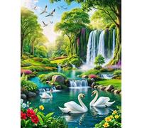 Puzzles for Adults,Jigsaw Puzzles for Adults 3000 Pieces Puzzle Home Challenging Educational Games DIY Home Decoration Puzzle Gifts,Tema:Cascada del Parque Cisnes