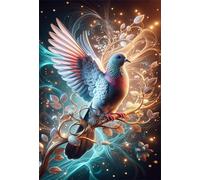 Puzzles for Adults,Jigsaw Puzzles for Adults 3000 Pieces Puzzle Home Challenging Educational Games DIY Home Decoration Puzzle Gifts,Tema:Paloma arbórea de fantasía