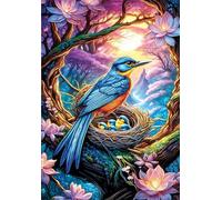 Puzzles for Adults,Jigsaw Puzzles for Adults 3000 Pieces Puzzle Home Challenging Educational Games DIY Home Decoration Puzzle Gifts,Tema:Nido de pájaros de Flores de ensueño