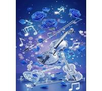 Puzzles for Adults,Jigsaw Puzzles for Adults 3000 Pieces Puzzle Home Challenging Educational Games DIY Home Decoration Puzzle Gifts,Tema:Violín Rosa Azul