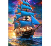 Puzzles For Adults, Jigsaw Puzzles For Adults 500 Pieces Puzzle Home Challenging Educational Games DIY Home Decoration Puzzle Gifts - Blue Sailboat Sea