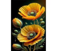 Puzzles for Adults,Jigsaw Puzzles for Adults 500 Pieces Puzzle Home Challenging Educational Games DIY Home Decoration Puzzle Gifts,Tema:Flores de Amapola Amarillas