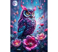 Puzzles For Adults, Jigsaw Puzzles For Adults 500 Pieces Puzzle Home Challenging Educational Games DIY Home Decoration Puzzle Gifts - Moon Flower Owl