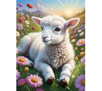Puzzles For Adults, Jigsaw Puzzles For Adults 520 Pieces Puzzle Home Challenging Educational Games DIY Home Decoration Puzzle Gifts - Sunny Flower Sheep