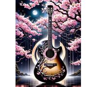 Puzzles For Adults, Jigsaw Puzzles For Adults 520 Pieces Puzzle Home Challenging Educational Games DIY Home Decoration Puzzle Gifts - Flower Moonlight Guitar