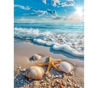 Puzzles For Adults, Jigsaw Puzzles For Adults 520 Pieces Puzzle Home Challenging Educational Games DIY Home Decoration Puzzle Gifts - Beach Starfish Shells