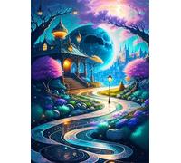 Puzzles For Adults, Jigsaw Puzzles For Adults 520 Pieces Puzzle Home Challenging Educational Games DIY Home Decoration Puzzle Gifts - Moonlight Palace Scenery