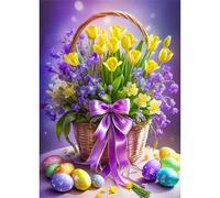 Puzzles For Adults, Jigsaw Puzzles For Adults 60 Pieces Puzzle Home Challenging Educational Games DIY Home Decoration Puzzle Gifts - Flower Basket Easter