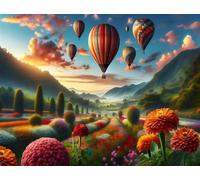Puzzles For Adults, Jigsaw Puzzles For Adults 60 Pieces Puzzle Home Challenging Educational Games DIY Home Decoration Puzzle Gifts - Hot Air Balloon Scenery