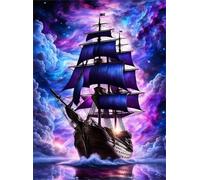 Puzzles For Adults, Jigsaw Puzzles For Adults 700 Pieces Puzzle Home Challenging Educational Games DIY Home Decoration Puzzle Gifts - Purple Cloud Sailboat