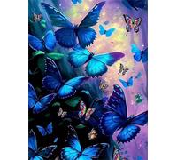 Puzzles For Adults, Jigsaw Puzzles For Adults 700 Pieces Puzzle Home Challenging Educational Games DIY Home Decoration Puzzle Gifts - Blue Butterflies