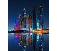 Puzzles For Adults, Jigsaw Puzzles For Adults 90 Pieces Puzzle Home Challenging Educational Games DIY Home Decoration Puzzle Gifts - City Building Reflection
