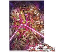 Puzzles for Moster World, rompecabezas de 1000 piezas para adultos, rompecabezas de tablero de madera de 19.7 x 29.5 pulgadas, rompecabezas para niños de 14 años, actividades divertidas en casa