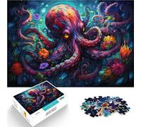 Puzzles for Octopus Art for Adults 1000 Piece Jigsaw Puzzle 10.27 in x 14.96 in Cardboard Puzzles for Grownups & Families Educational Games Home Decoration Puzzle.