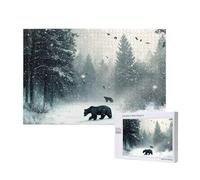 Puzzles Invierno 5000 Adultos, Puzzle Oso con Cajas y Cartel, Juego Clásico de Puzzle Arte para Entretenimiento Adultos, Regalos de Decoración del Hogar para Pasatiempos Creativos de Mujeres 2T-384