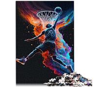 Puzzles Juegos Baloncesto Deportivo Colorido 1000 Puzzles para Adultos Puzzles de Madera con Cartel Surtido y Hoja de Quiz 1000 Piezas (50 x 75 cm)
